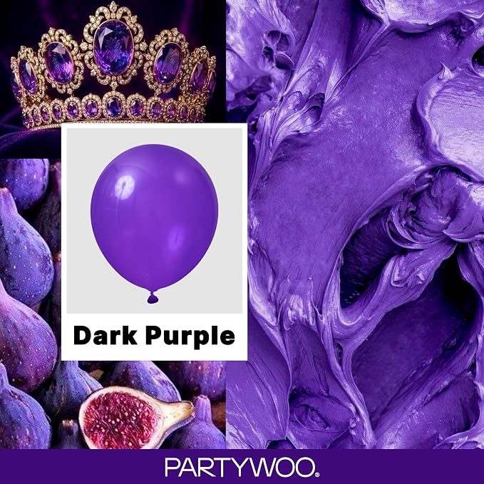PartyWoo Dark Purple Balloons 99pcs Royal Purple Color 36 18 12 10 5 Inch | 36 - Image 2