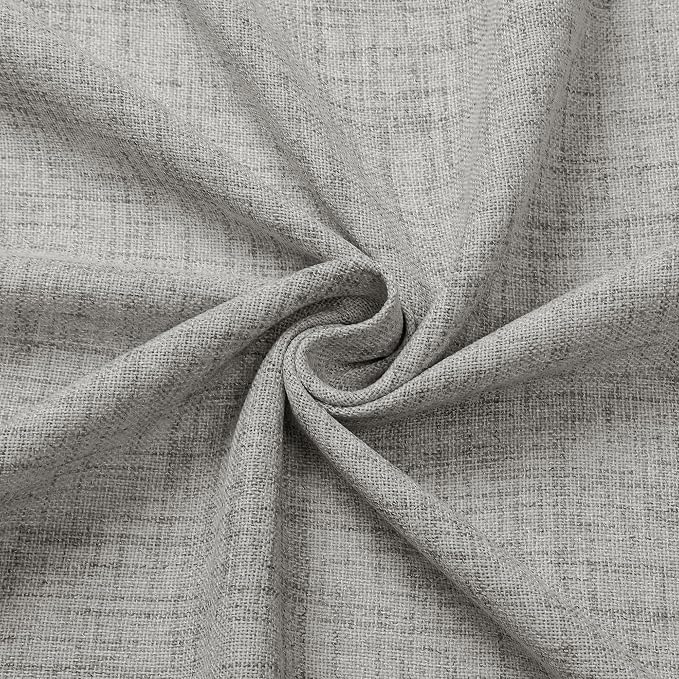 Tollpiz Linen Curtains Living Room Rod Pocket Semi Sheer Curtain Burlap Light - Image 9