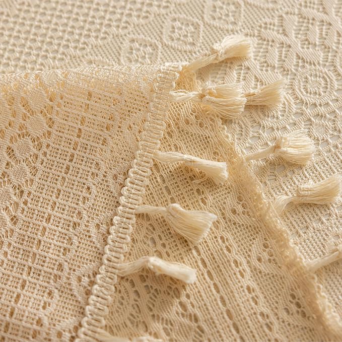 Sutuo Home Beige Boho Lace Curtains 96 inches Long - Image 9