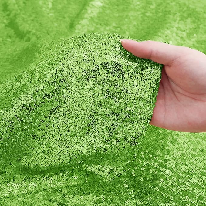 Sugargirl Apple Green Sequin Backdrop Curtain 4 Panels 2FTx8FT Glitter Apple - Image 5