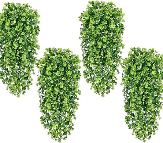4Pcs Fake Hanging Plants 3ft Fake Plants Vines Greenery | UV Resistant Fake by Waipfaru