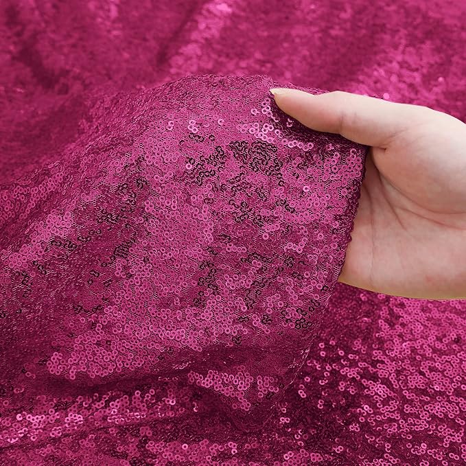 Sugargirl Fuchsia Sequin Backdrop Curtain 4FTx8FT Glitter Fuchsia Background - Image 7