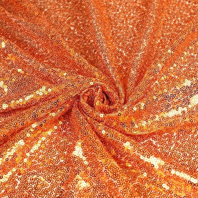 Eternal Beauty Orange 3mm Sequin Backdrop 2x8 Ft 2 Pack Wedding | Dense Sparkle - Image 8
