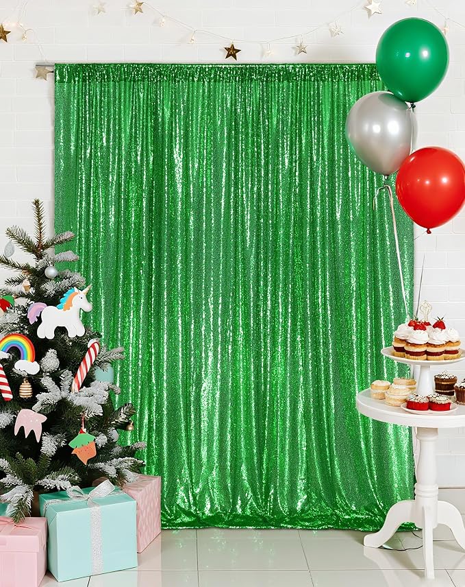 Eternal Beauty Green 3mm Sequin Backdrop 6x8 Ft - Image 6