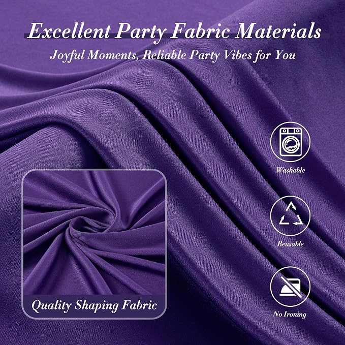 20 ft x 10 ft Wrinkle Free Purple Backdrop Curtain - Image 8