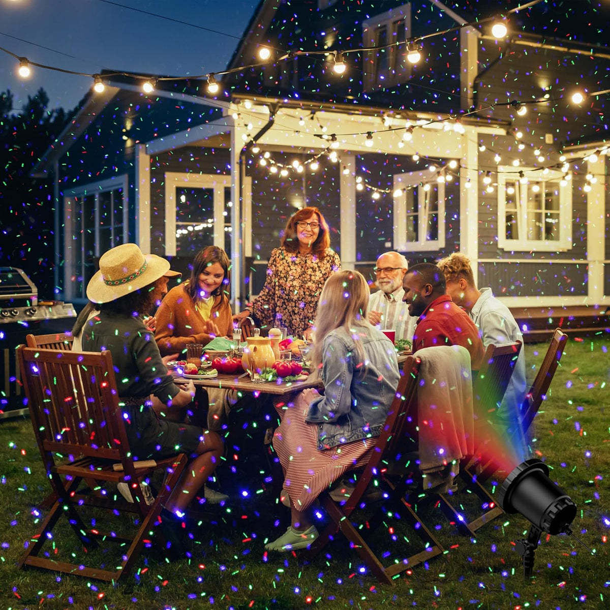 Christmas Laser Lights Projector Outdoor, AIRIVO 3 Color Motion Firefly Lights Projector, Moving Red, Green and Blue Star Light Waterproof with Remote Control for Garden,Home, Landscape