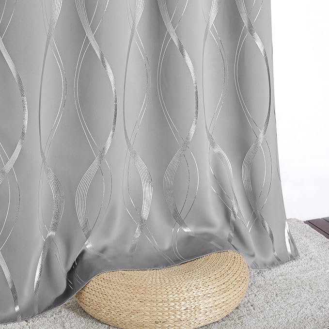 NICETOWN Blackout Curtains for Bedroom, Noise Reducing Thermal Insulated Wave - Image 7