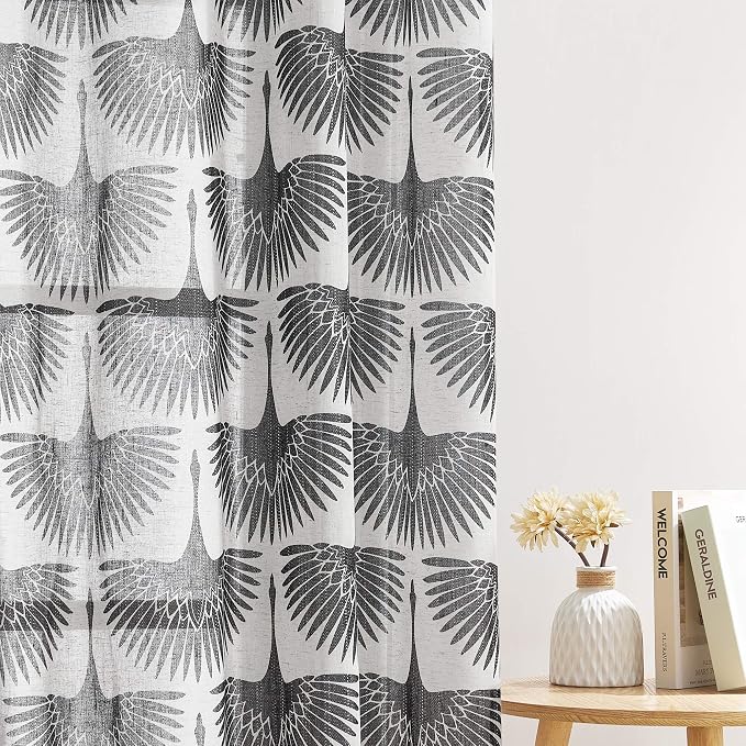 KGORGE 95 inch Long Linen Curtains Semi Sheer Curtains Privacy Protect - Image 5
