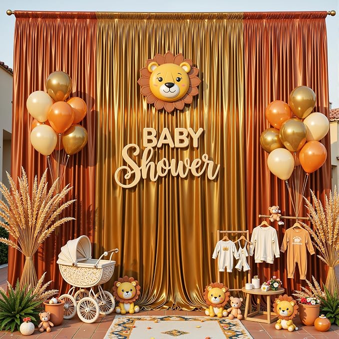 10x10 ft Terracotta Glitter Backdrop Curtain - Image 6