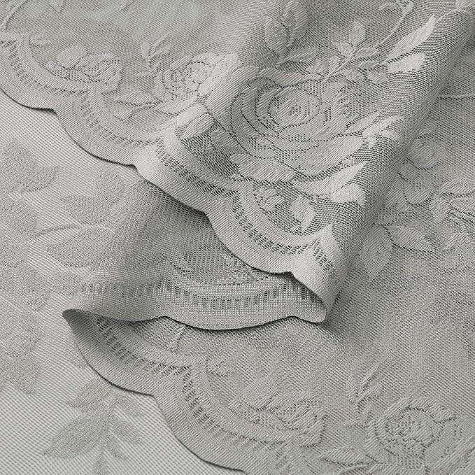 Gray Lace Curtains 90 Inches Long 2 Panels Victorian Grey Floral Sheer Curtains - Image 7