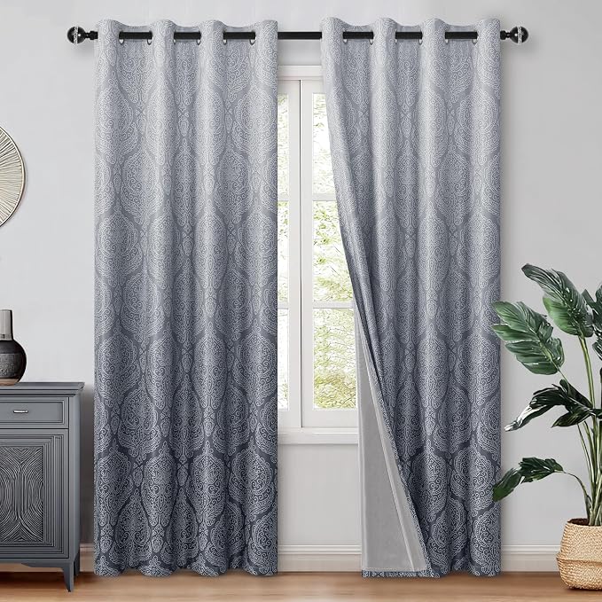 DWCN 100% Blackout Curtains for Bedroom 96 Inch Long by DWCN