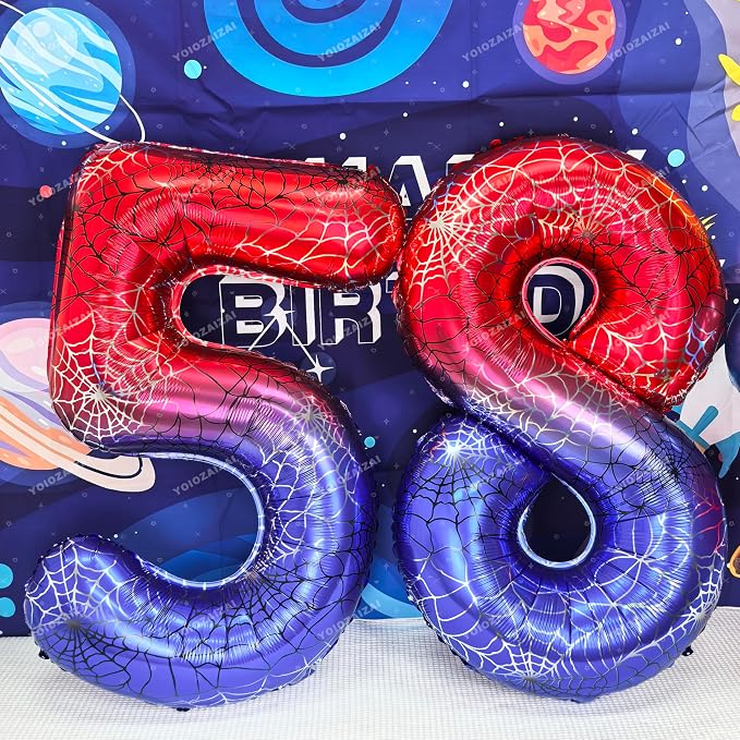 40 IN Red Blue Gradient Number 8 Balloon Large Digital 8 Foil Balloon | - Image 6