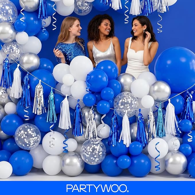 PartyWoo Royal Blue Balloons 50pcs Dark Blue Latex Helium Balloons 12 Inch | - Image 5