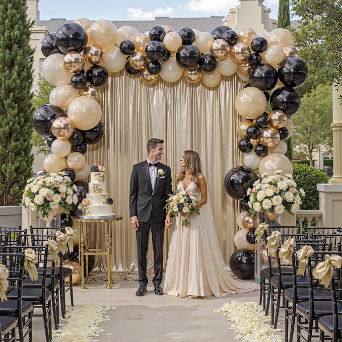 20x10ft Thick Champagne Glitter Backdrop Curtain Panels - Image 4