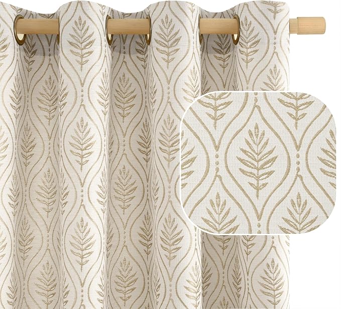 BGment Beige French Country Curtains 63 Inches Long by BGment