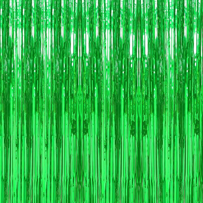 Crosize 8 Pack Green Streamers Backdrop, 3.3 x 9.9 ft, Party Decorations | by Crosize