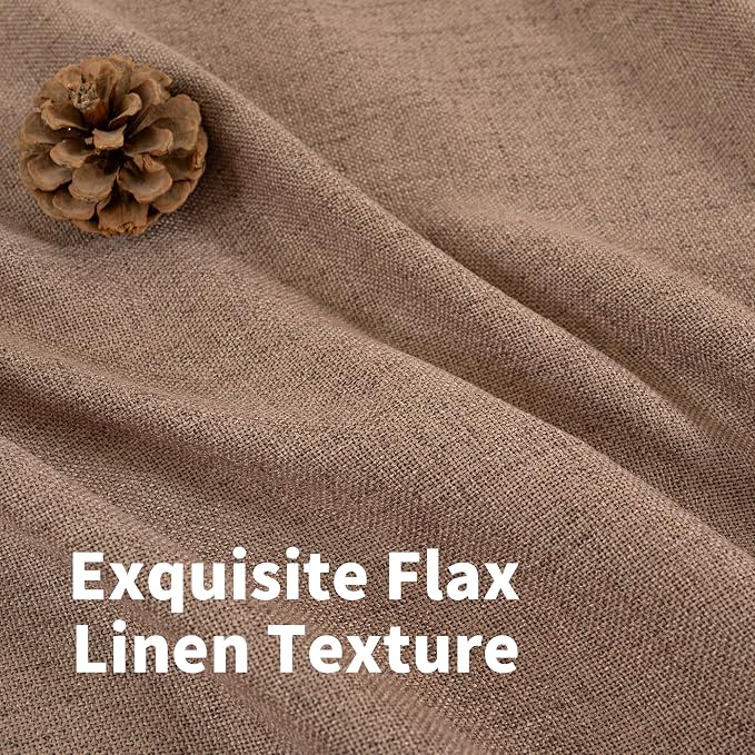 YoungsTex Mocha Brown Linen Curtains 72 Inch Length - Image 5