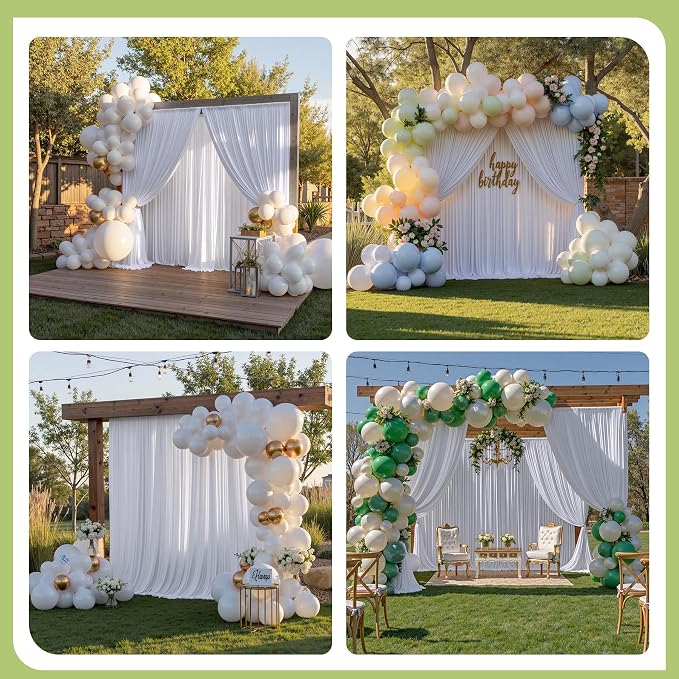60ft×12ft White Backdrop Curtain - Image 3