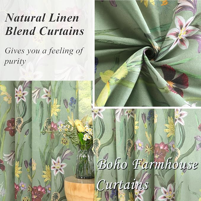 Schweek 96 Inches Long Boho Curtains 2 Panels - Image 5