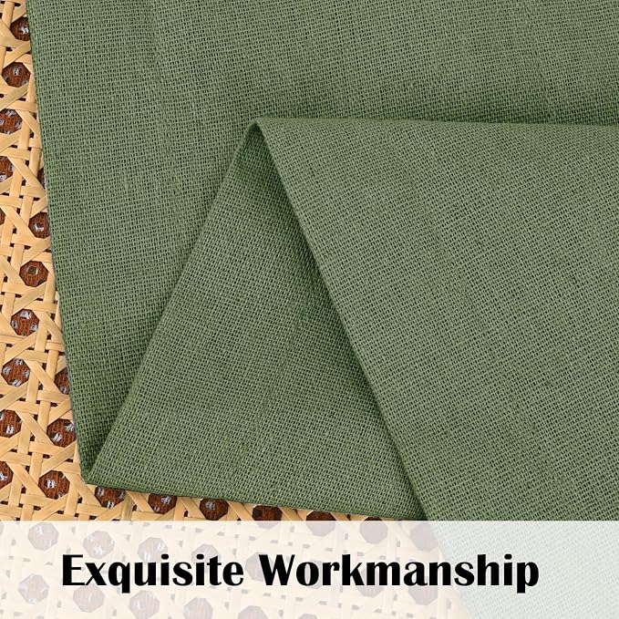Farmhosue Kitchen Curtains 36 Inch Length, Rustic Cotton Linen Tier Curtains - Image 7