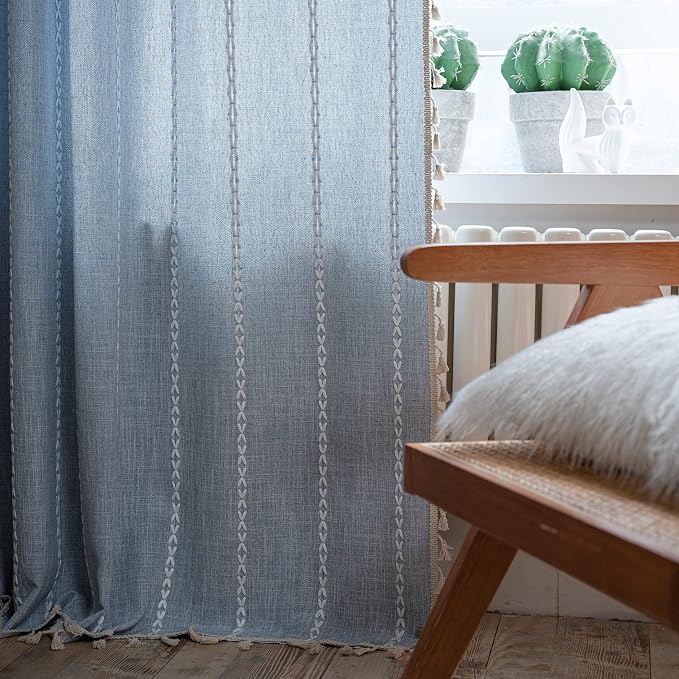 Sutuo Home Boho Curtains for Bedroom 63 Inch Length, Light Filtering French - Image 6