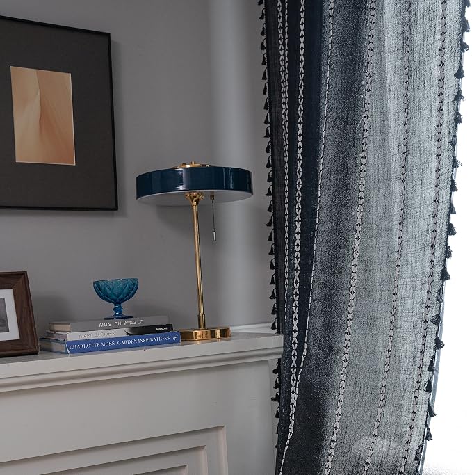 Sutuo Home Black Boho Curtains, Bohemian 1 Panel 108 inches Long - Image 7