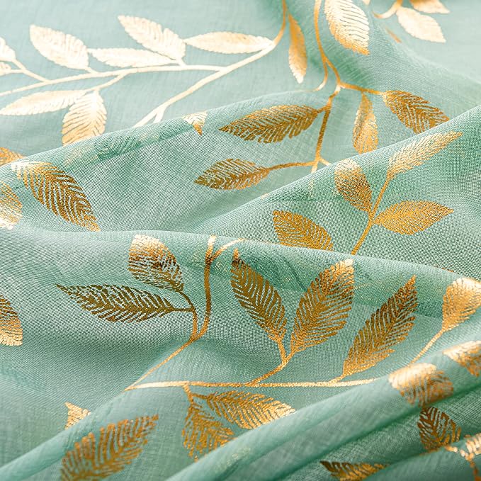 Sutuo Home Green Sheer Curtains 84 Inch Length 2 Panels Set, Privacy Voile - Image 8