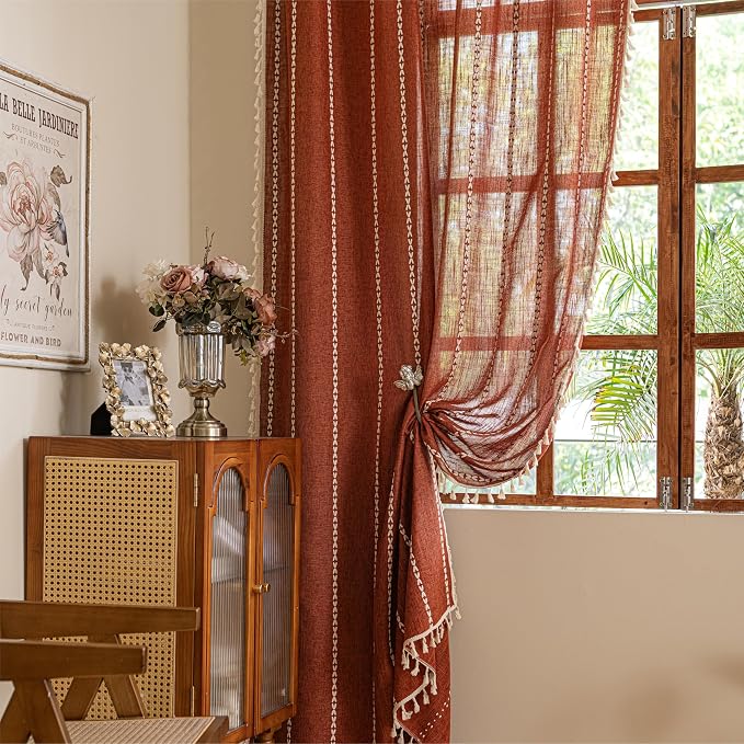 Sutuo Home Terracotta Boho Curtains - Image 7