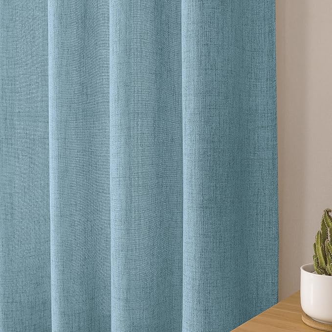 Tollpiz Linen Tier Curtain Rod Pocket Semi Sheer Half Kitchen Curtains Burlap - Image 8