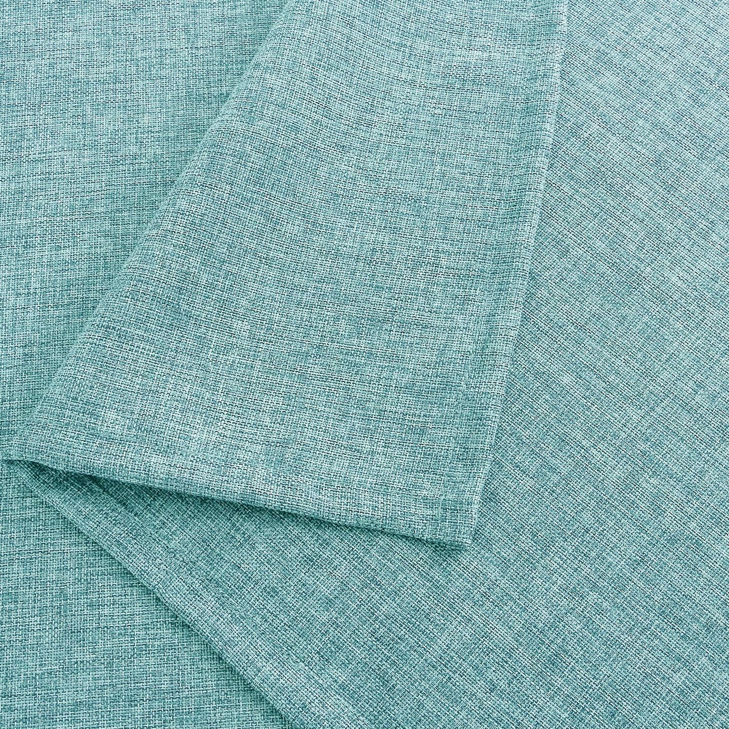 Hiasan 2 Pack Faux Linen Rectangle Tablecloth - Wrinkle and Stain Resistant Washable Table Cloth for Kitchen Dining Room Holiday Table Cover for Party Dinner, Aqua, 54 x 80 Inch