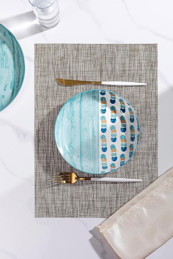 LEXMORE Placemats Set of 6 Vinyl/Plastic Woven Place Mats - Image 7