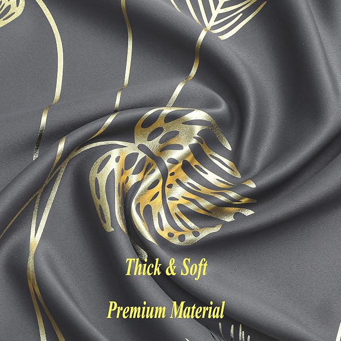 Elegant Natural Palm Leaf and Wheat Blackout Curtains Sunlight Blocking Noise - Image 5