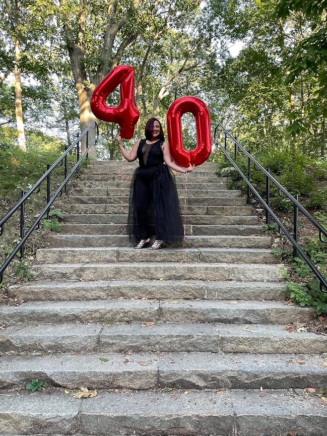 Big Number 0 Balloons Red Birthday Party Decorations - Image 4