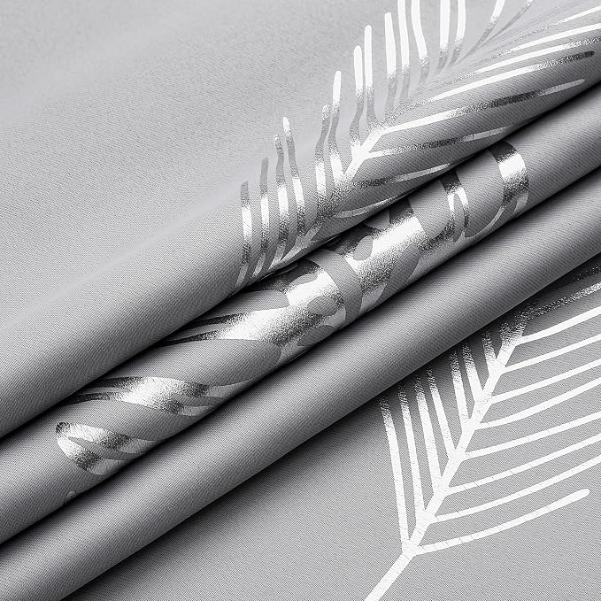 Light Grey Curtains Blackout Thermal Insulated Window Curtains Drapes - Image 8