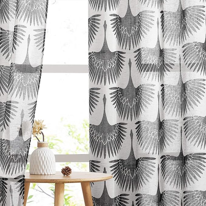 KGORGE 95 inch Long Linen Curtains Semi Sheer Curtains Privacy Protect by KGORGE