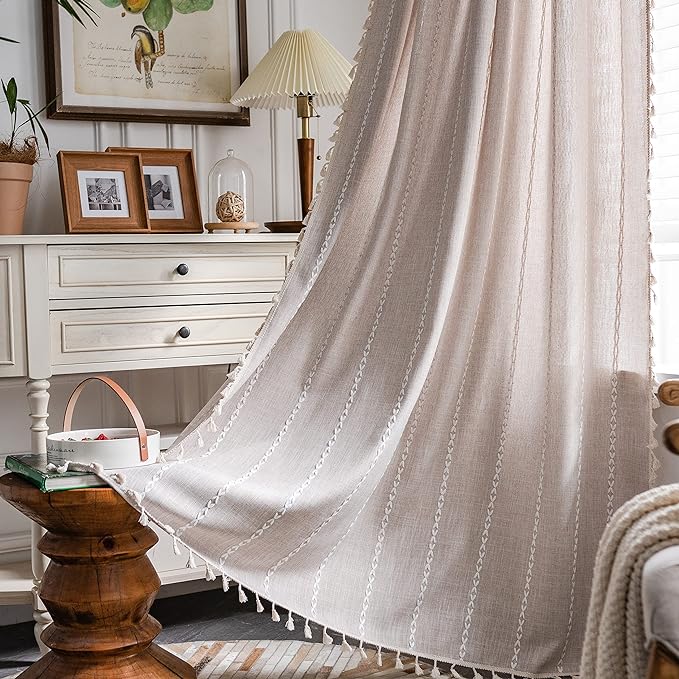 Sutuo Home Boho Curtains for Bedroom 96 Inches Long, Light Filtering Farmhouse by SutuoHome