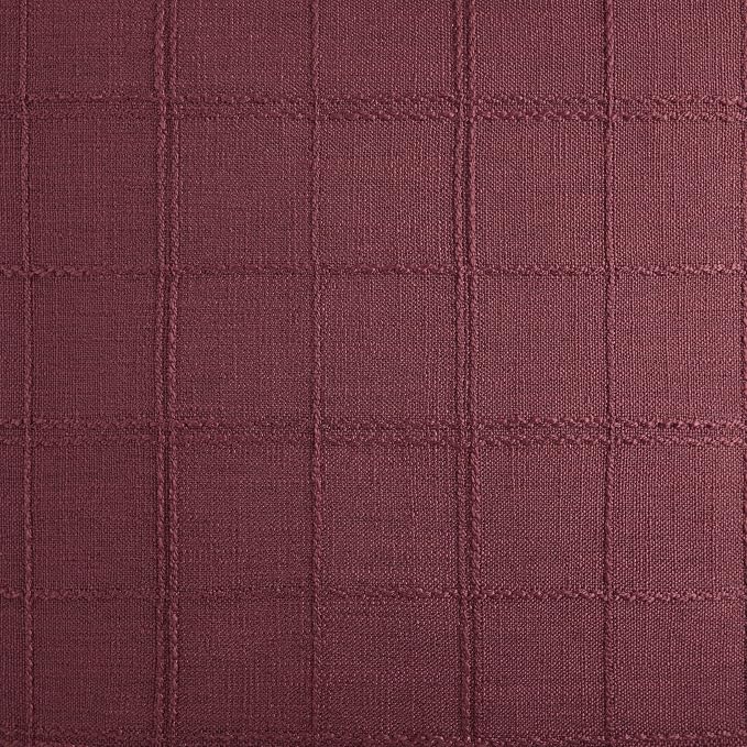 Linen Checked Farmhouse Table Runner, 13x60 Inches Burgundy | Raised Grid Design - Image 6
