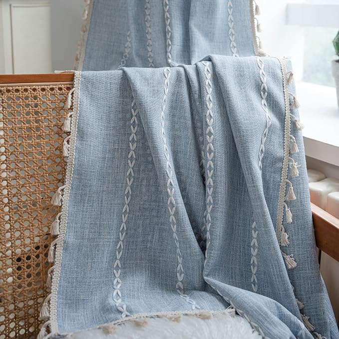 Sutuo Home Boho Curtains for Bedroom 63 Inch Length, Light Filtering French - Image 3