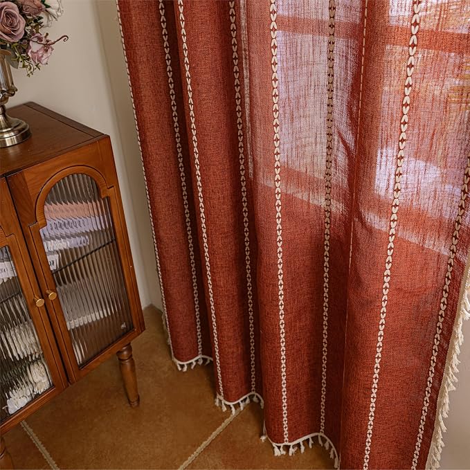 Sutuo Home Terracotta Boho Curtains - Image 6