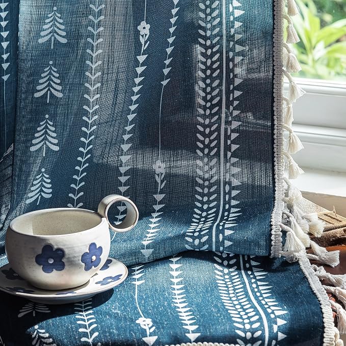 Boho Navy Blue Curtains - Image 8