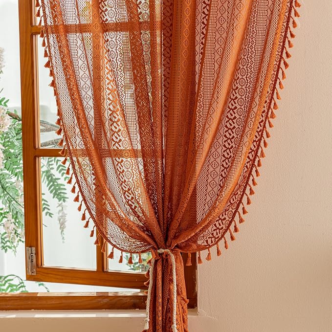 Sutuo Home Boho Lace Curtains 2 Panels - Image 7