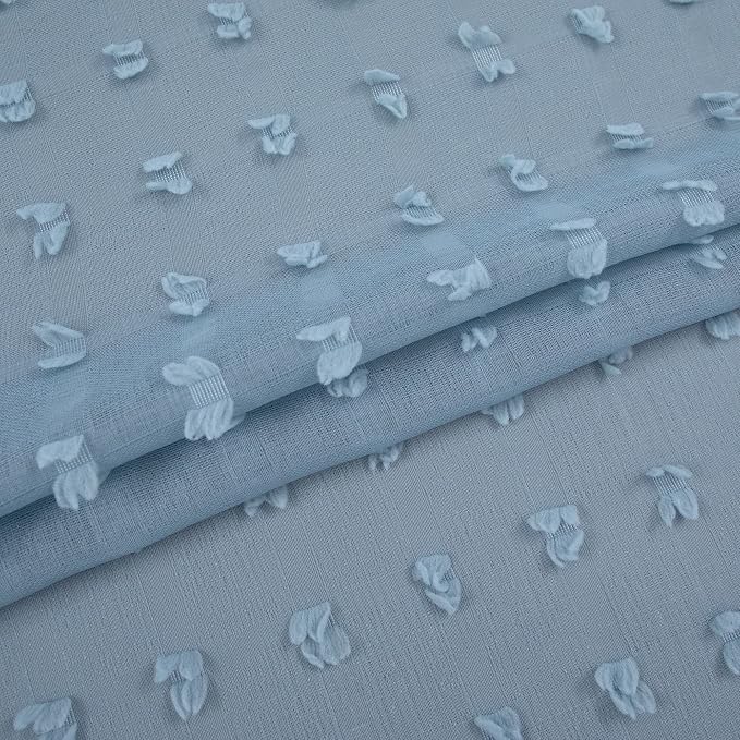 KOUFALL Dusty Blue Sheer Curtains - Image 5