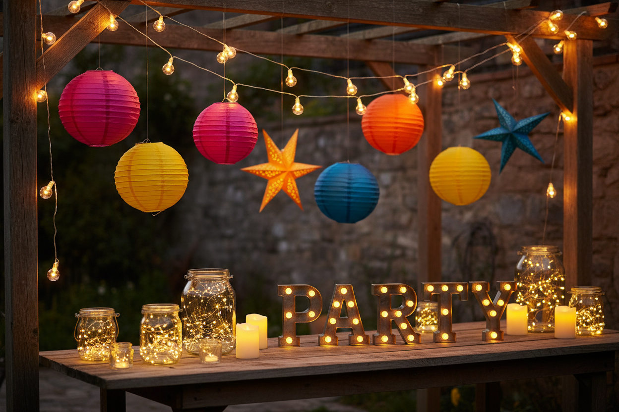 Lighting & LED Decor – Create the perfect ambiance with string lights, lanterns, and more (party supplies and make it real photo)